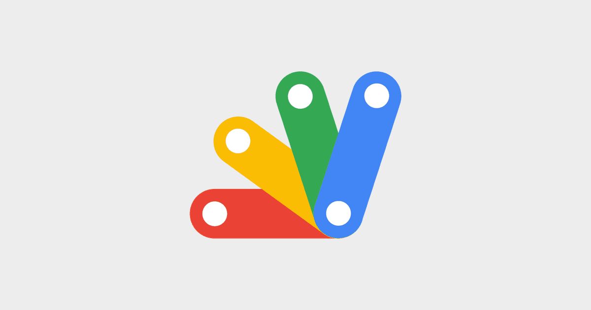 The Google Apps Script logo: four rounded bars in red, yellow, green and blue fanned out on a light grey background